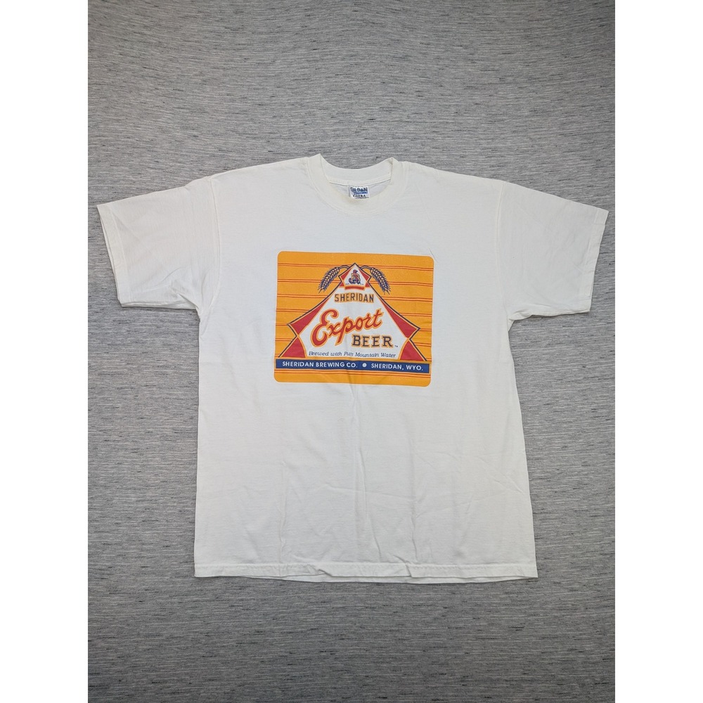 Sheridan Export Beer T-Shirt Graphic Print Tee Mens XL‎ Gildan Heavyweight